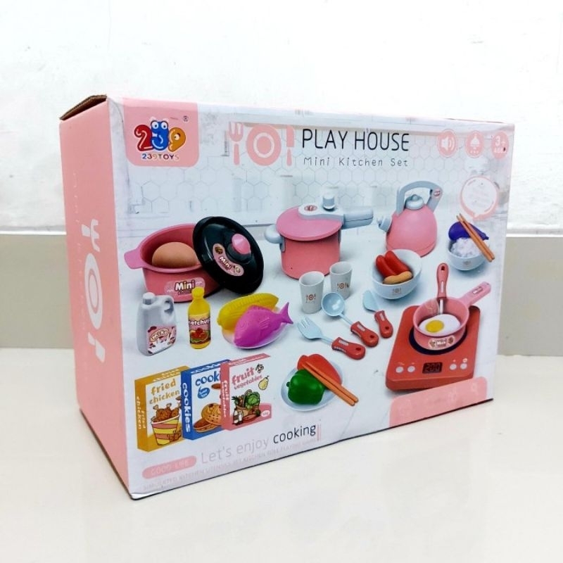 Mainan Play House Kitchen Baterai - Set Alat Dapur Masak Masakan Anak Perempuan Cewek