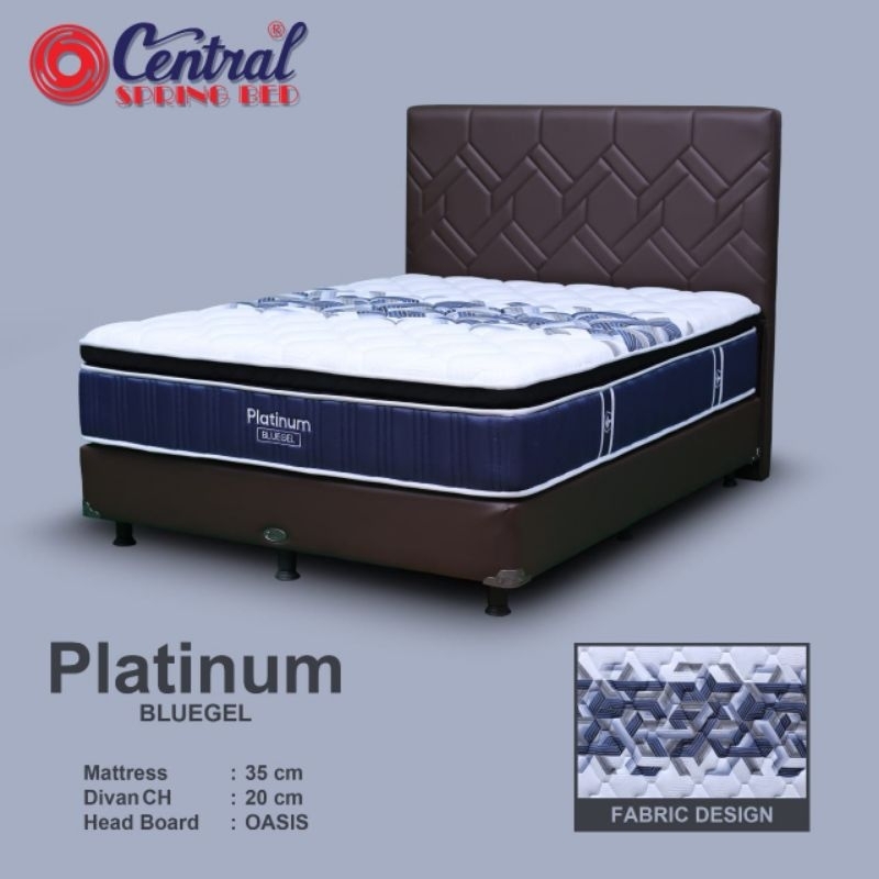 Central platinum gold series kasur spring bed blue gell kasur saja