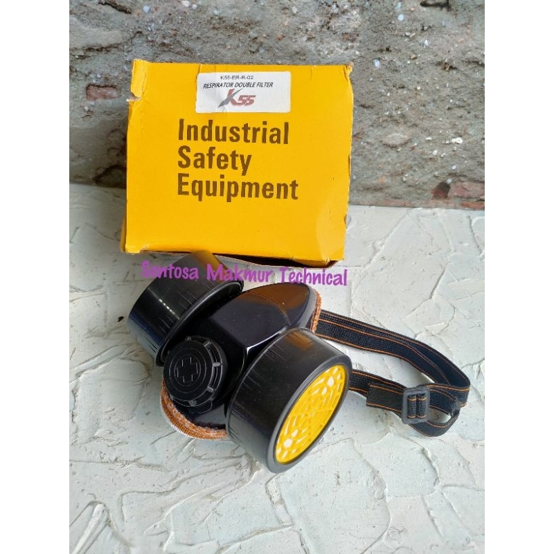 K55 Mask Masker Obat Chemical Respirator Double Tabung Ganda Filter