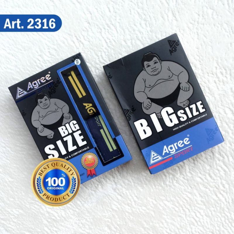 2pcs-  CD pria AGREE 2316 big size 3L-5L/ cd pria agree sport jumbo / celana dalam laki-laki dewasa