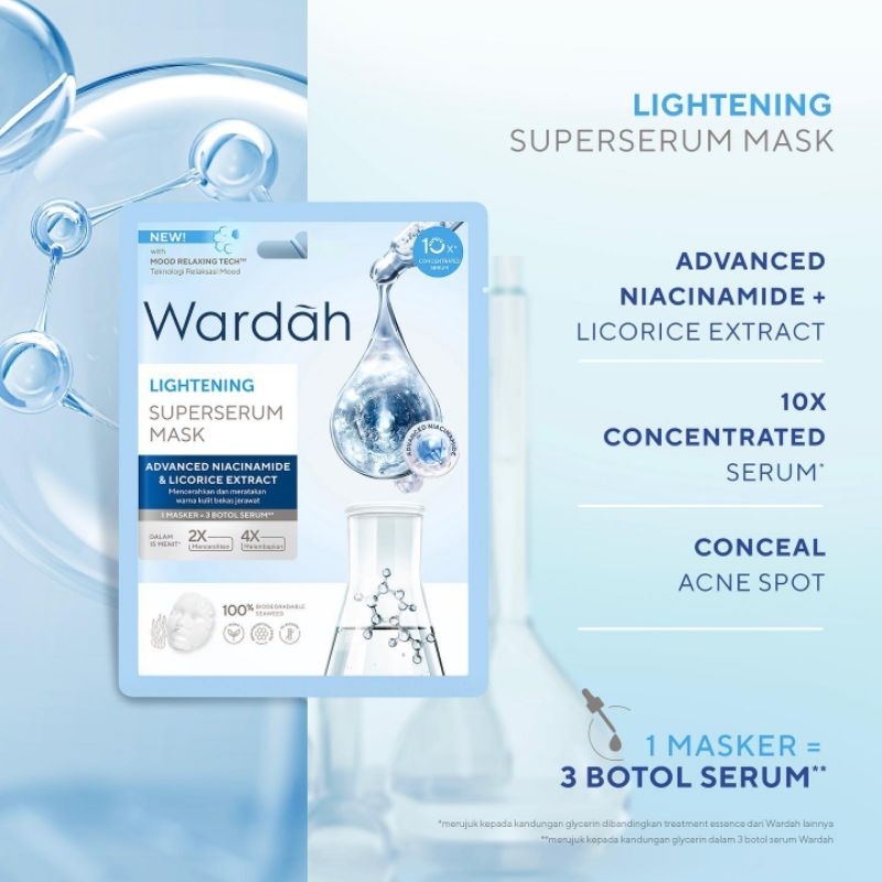 WARDAH Lightening SuperSerum Sheet Mask 20ml (Masker Topeng)