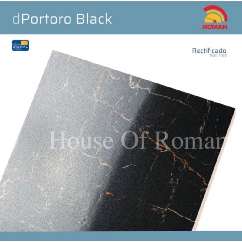 Dinding Kamar Mandi Dapur Keramik Granit Glossy Mewah Promo Hitam Marmer Marble W63456R DPORTORO BLACK 60x30 dPortoro Night 60x30 Dinding Keramik Roman Embossed