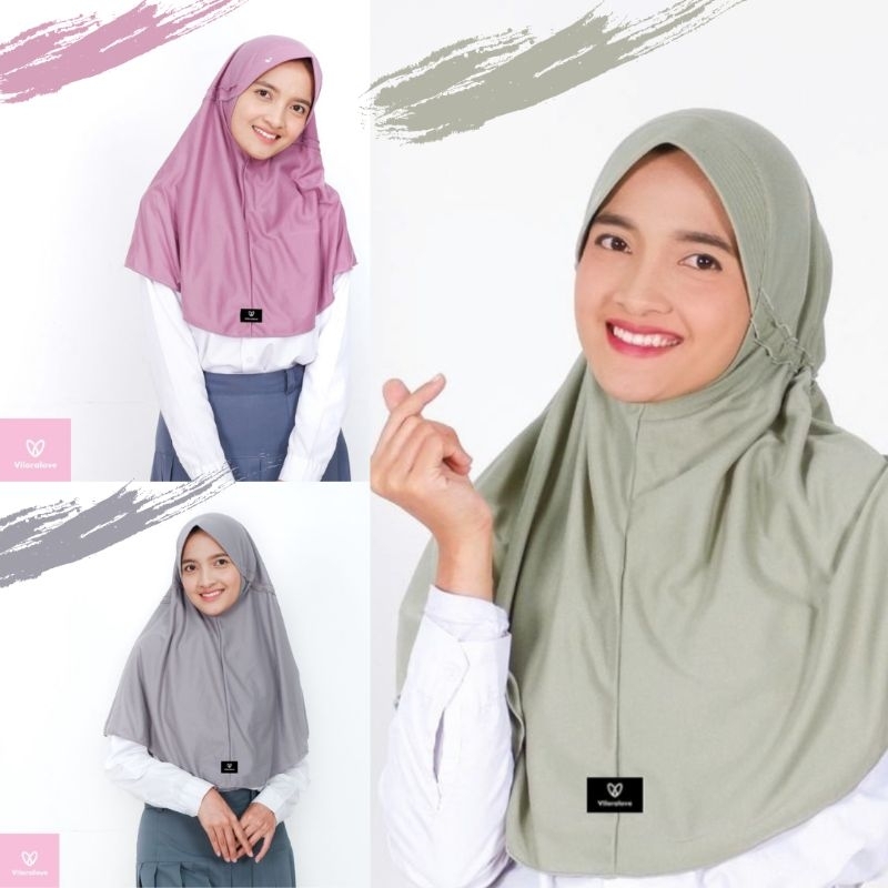 Vilora - Kerudung Sekolah Vilora Serut Instan