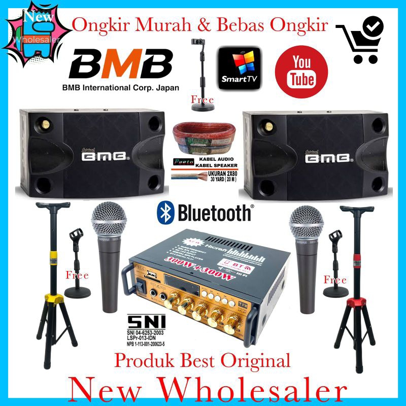 paket sound speaker Audio karaoke 8 inch Bmb Cs252 v original resmi premium