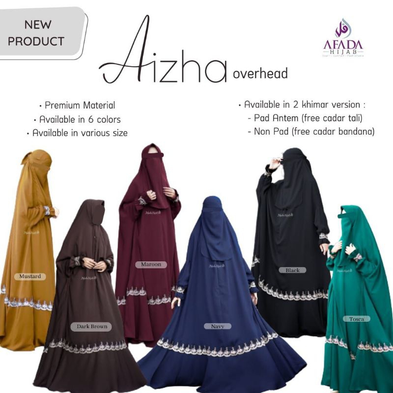 [Ready] Afada Hijab_Aizha Overhead Long Khimar Floor Khimar Head To Toe Jilbab Jumbo