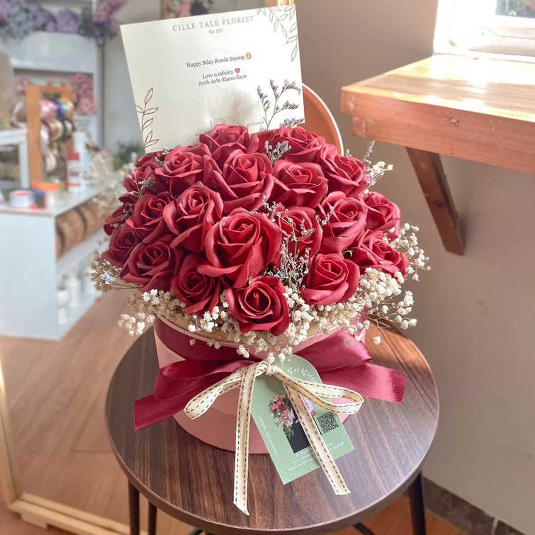 [PO 1 HARI] SOAP BLOOM BOX - BUNGA SABUN / buket bunga / bucket bunga / bunga sabun / bunga wisuda /