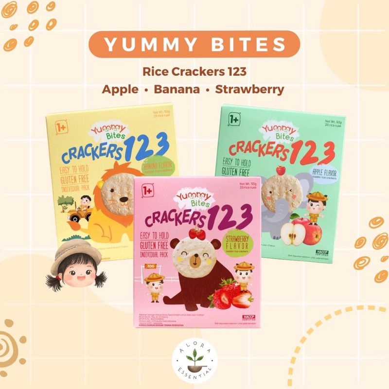 Castle - Yummy Bites Rice Crackers 123 Untuk 1 tahun keatas