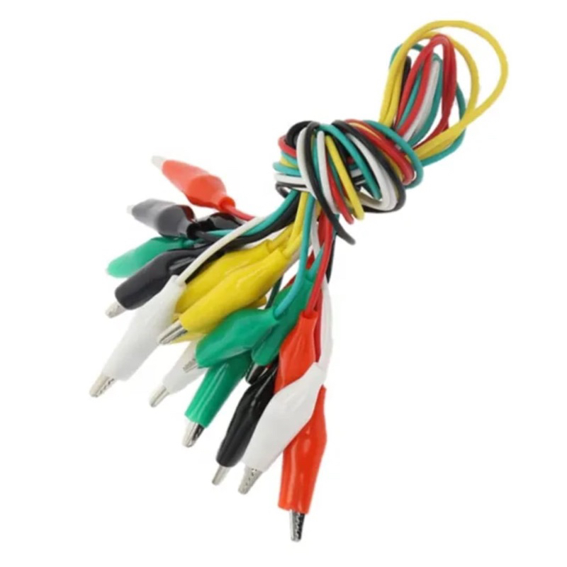 10 Set Kabel Capit Buaya Aligator Jumper Clip Panjang 50 cm