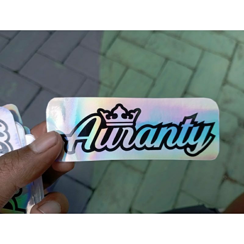 stiker hologram rainbow custom mahkota 4 pcs