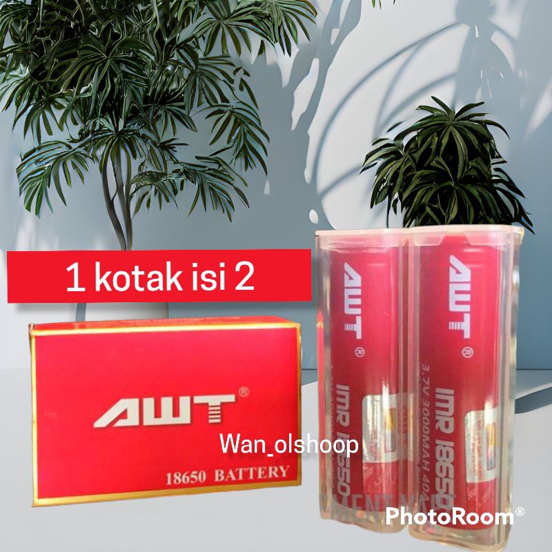 baterai AWT 1 ds isi 2 jadi udah sepasang 18650 AWT 3000MAH