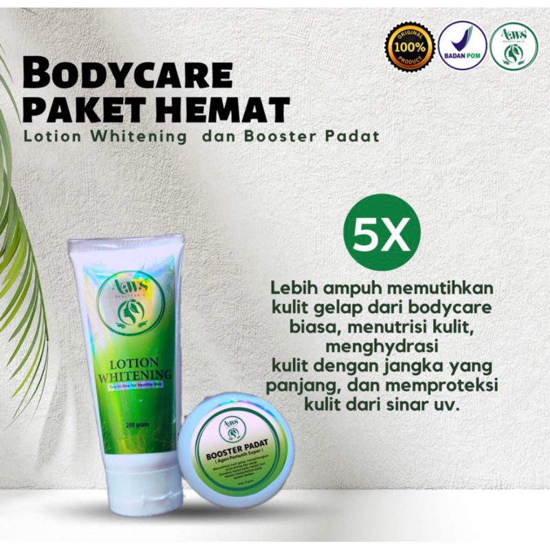 Paket Hemat. Lotion Whitening+Booster Padat- AWS Beauty skin