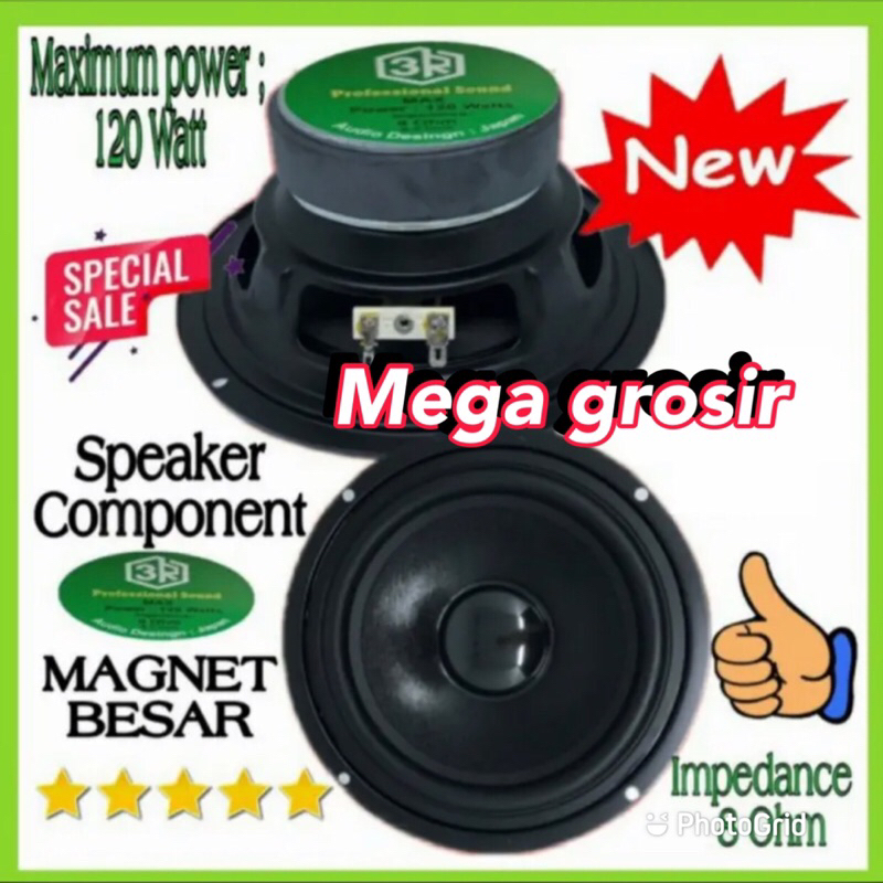 speker komponen 3r 6inch 120 watt 8ohm / speaker 6inch