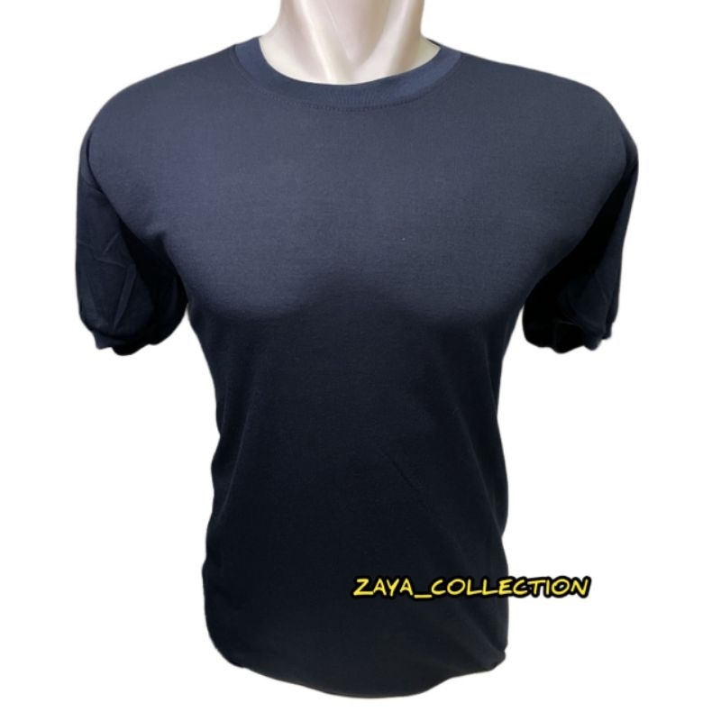 kaos polos biru dongker pendek