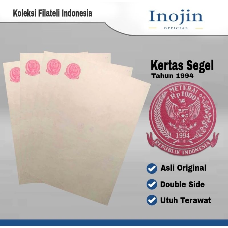 

Kertas Segel Tahun 1994 Double Side Asli Original
