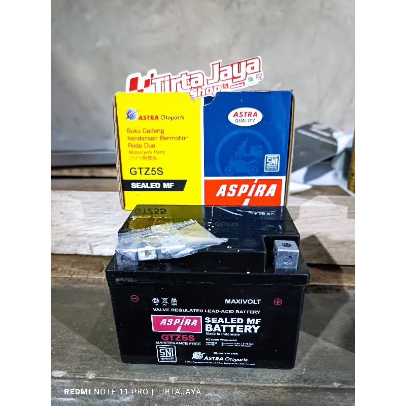 aki kering karisma beat kirana supra 125 mio soul  GTZ5S aspira duramax 128 plus indo battery