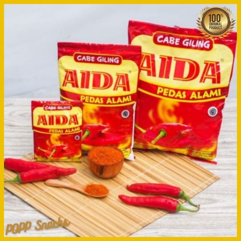 

Aida cabe bubuk 250 gram bumbu serba guna cemilan pedas alami