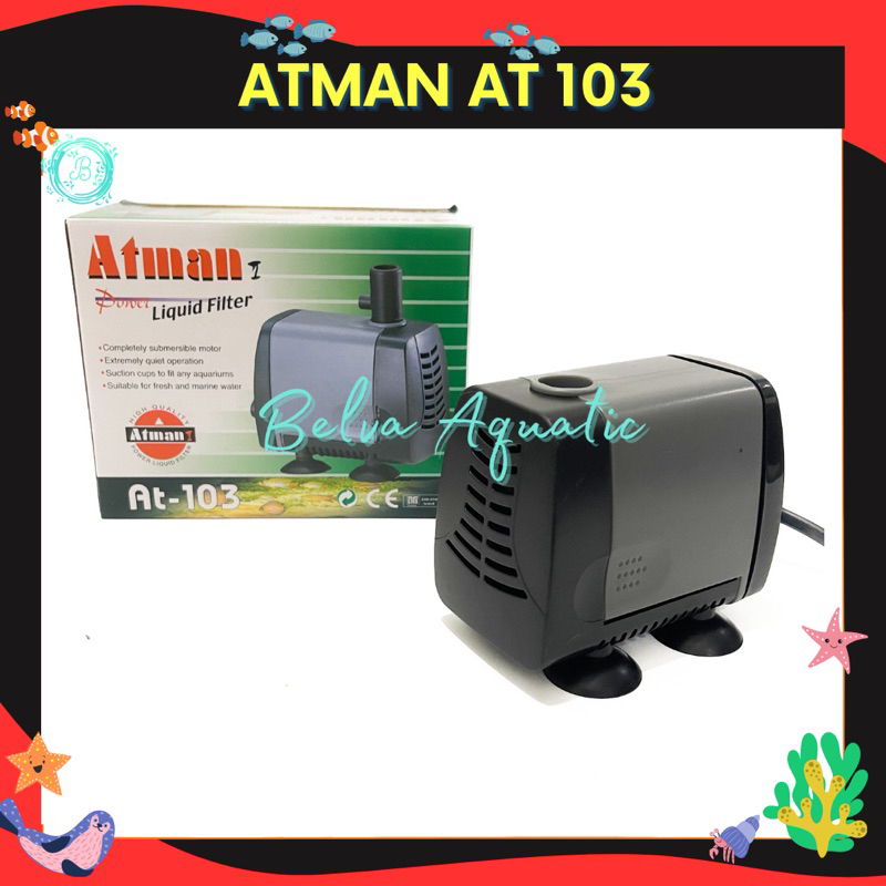 ATMAN AT-103 Pompa Celup Aquarium Kolam Hidroponik Aquascape Submersible Water Pump