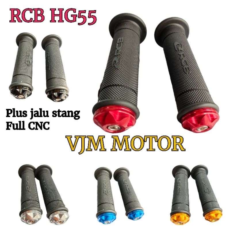 Handgrip RCB HG55 Plus Jalu stang Gepeng Full CNC Vario 150 PCX Nmax Aerox Adv Mio Vario 125 Dan mot