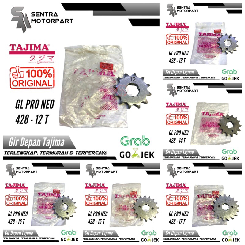 Gir gear depan megapro cb150 gl pro neotech crf 150 12 13 14 15 16 17 tajima