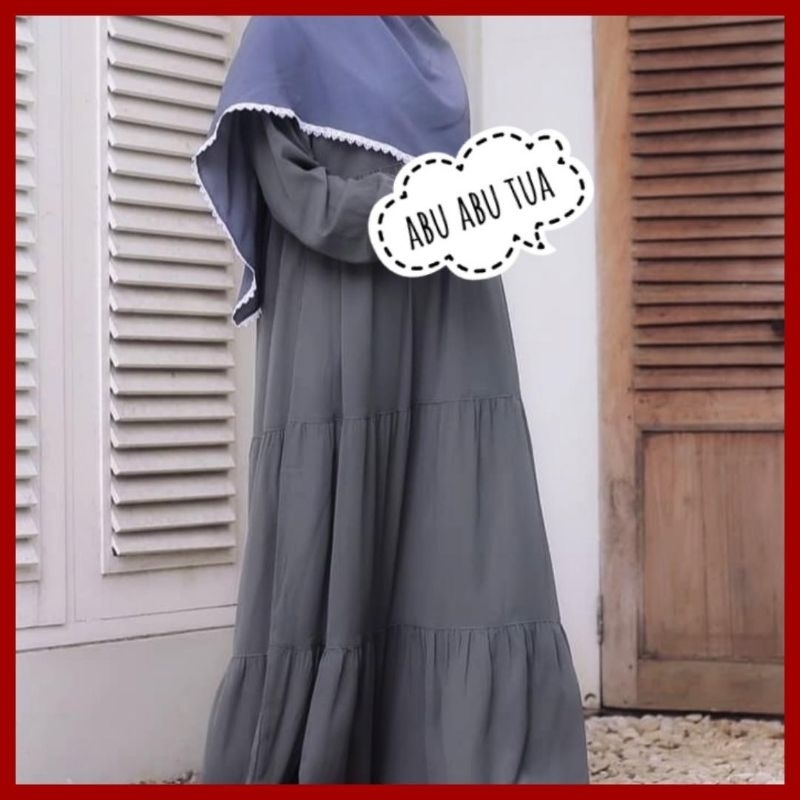 Gamis Jumbo Superjumbo LD 130 LD 140 LD 150 Cringkle Airflow Abu Abu Tua