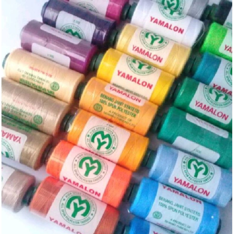 BENANG jahit YAMALON & butterfly warna warni hitam putih