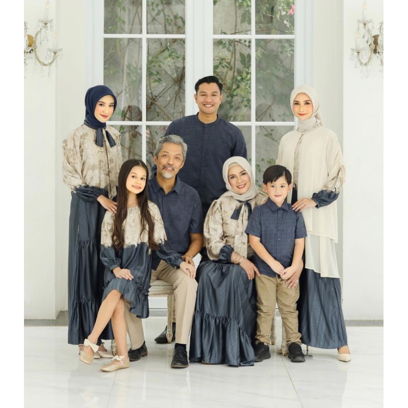 SENJANA SET DRESS — MIDNIGHTBLUE SIZE M by geulis