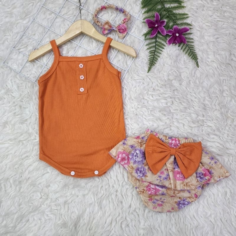 baju perempuan Set Jumper celana rok pita baby