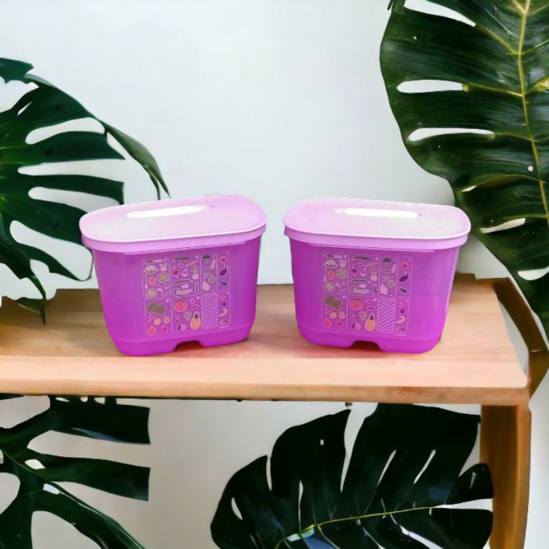 Promo Wadah Tempat Penyimpanan Makanan Sayur Buah Kulkas Freezer Ventsmart Set 1.8 Liter Tupperware 
