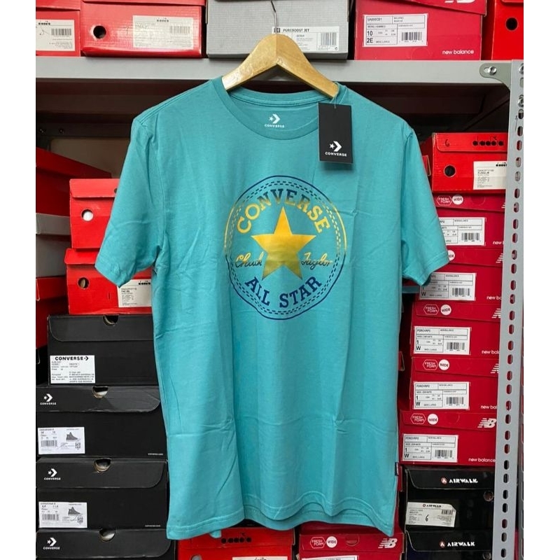 Converse Men Tee Aqua CONX2MT501AQ Kaos Pria Original