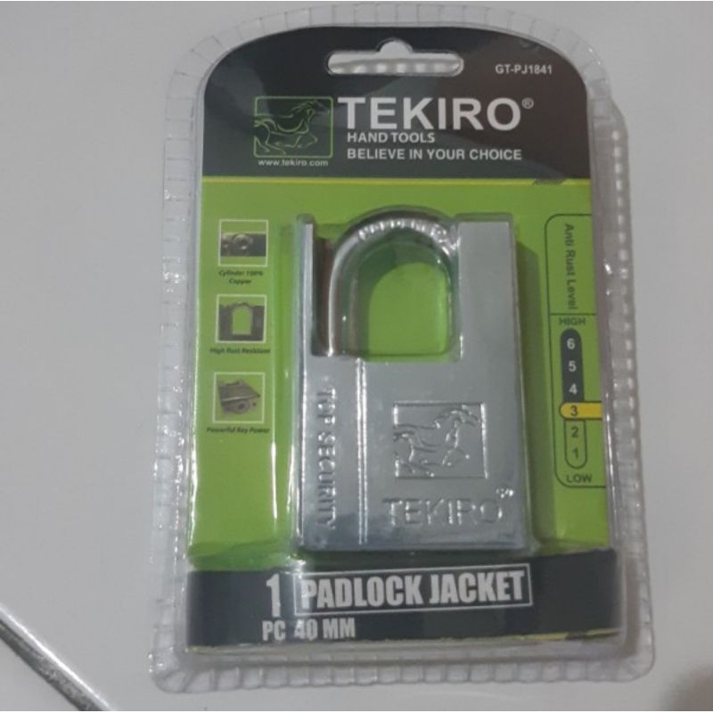 Tekiro gembok jacket putih 40mm / 50mm / 60mm / 70mm padlock jacket