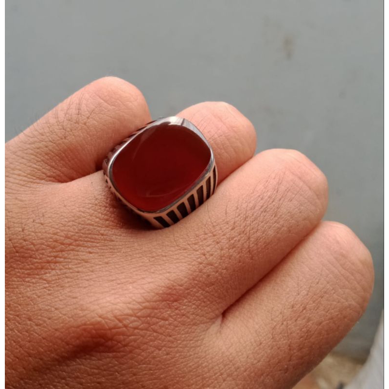 Natural batu akik yaman ahmer Kristal kotak Elegan