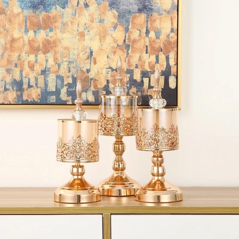 Arabian Gold Candy Jar Toples permen Hiasan gold mewah ala Turky