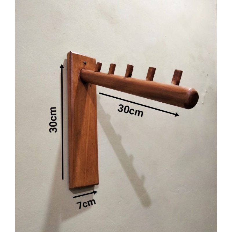 Hanger suling kayu/gantungan baju, tas/gantungan kayu