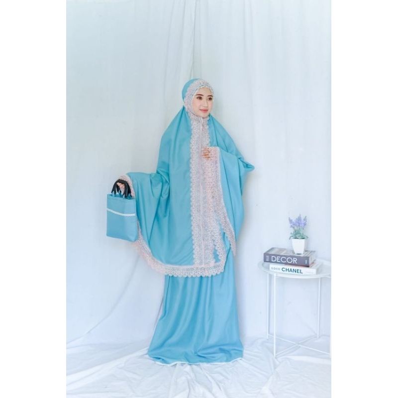 Mukena Dewasa Katun Dubai Renda Giver Mewah