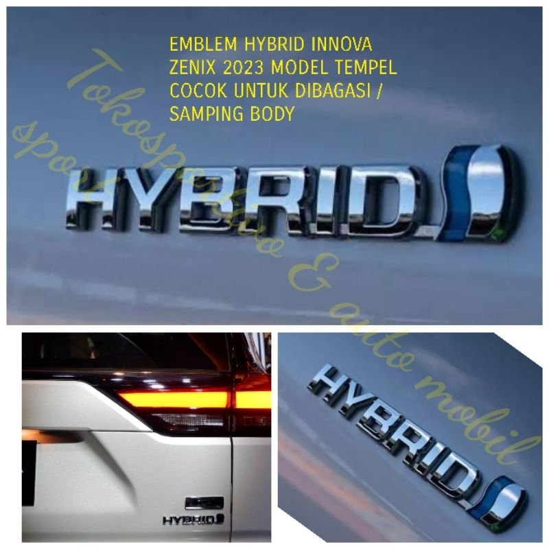 EMBLEM LOGO STIKER LAMBANG TULISAN HYBRID INNOVA ZENIX 2023 CHROME ABS