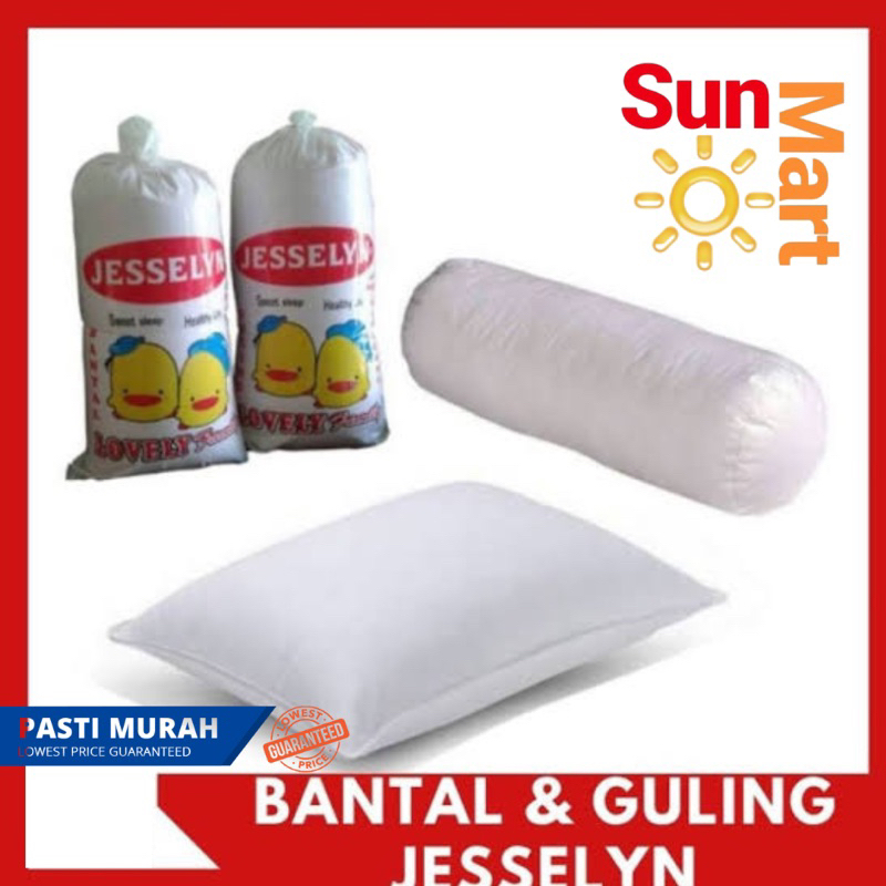 Bantal Guling Hotel Polos Jesselyn 100% Silicone Fiber Press Plastik Tebal Nyaman