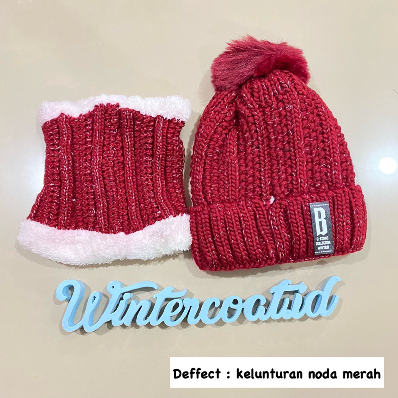 Sale[deffect] Beanie hat dan Neck warmer set wanita