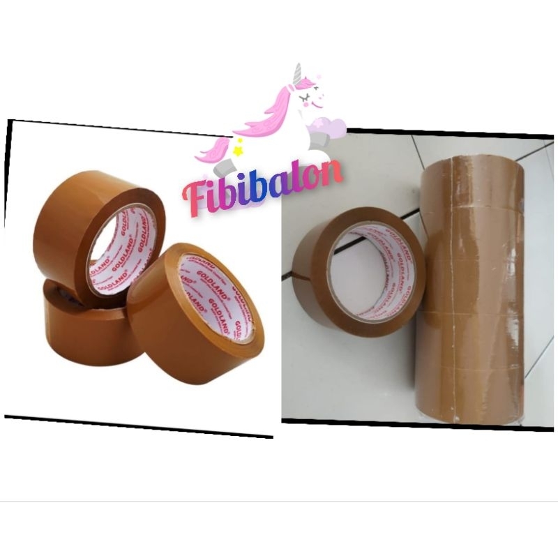 Lakban Coklat Opp  2 inch (48 mm x 90 yard )/ Goldland Lakban Coklat