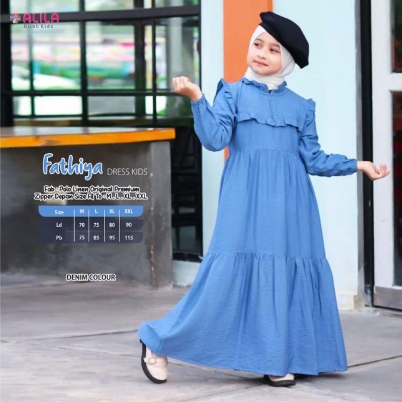 FATHIYA DRESS KIDS ORI BERLABEL ALILA KIDS