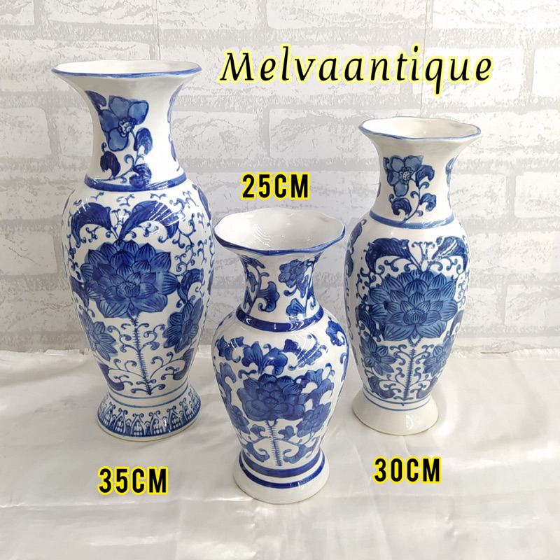 Vas Keramik Biru Putih / Vas Keramik Antik Import China