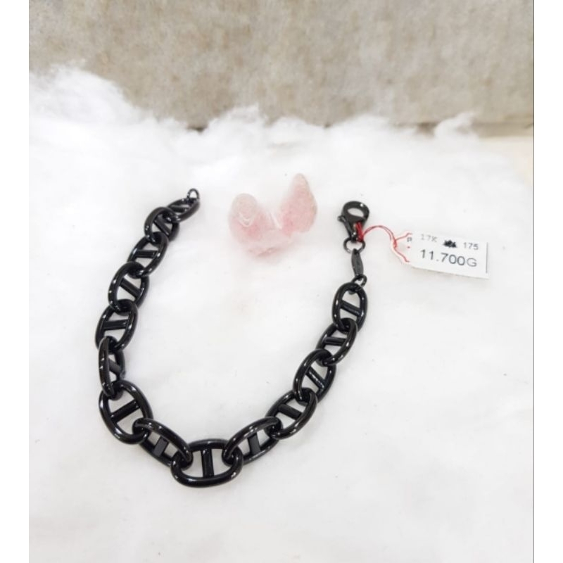 Gelang rantai emas 75 black gold