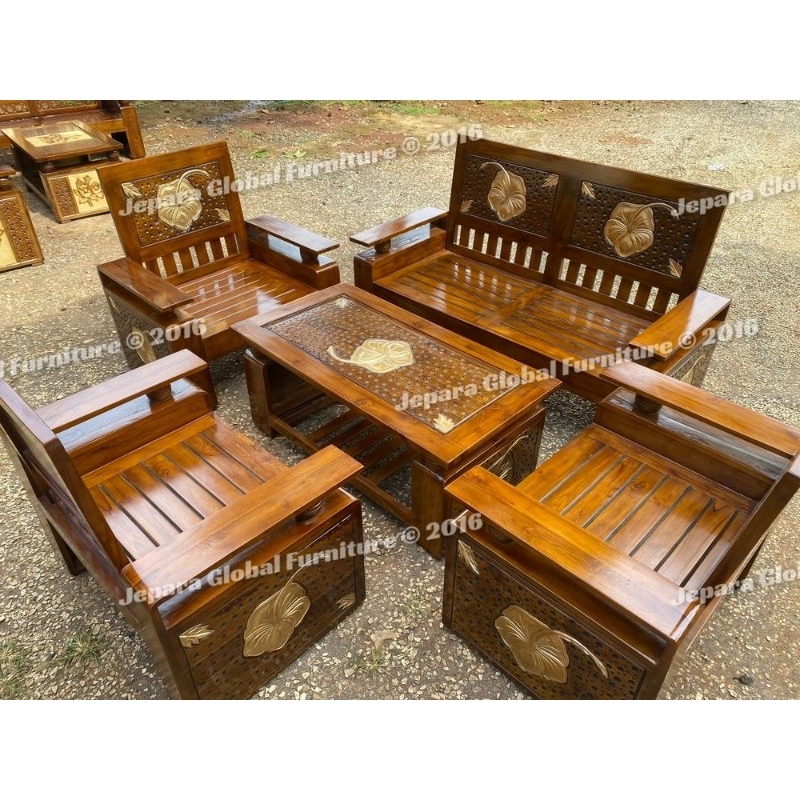 Kursi Tamu minimalis Jati Bola ukir REAL PICT ( kursi tamu jati,kursi jati ukir,kursi sofa ukir )