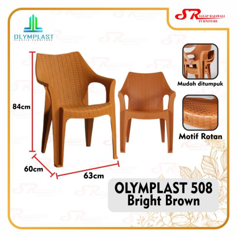 Olymplast Kursi plastik motif rotan 508