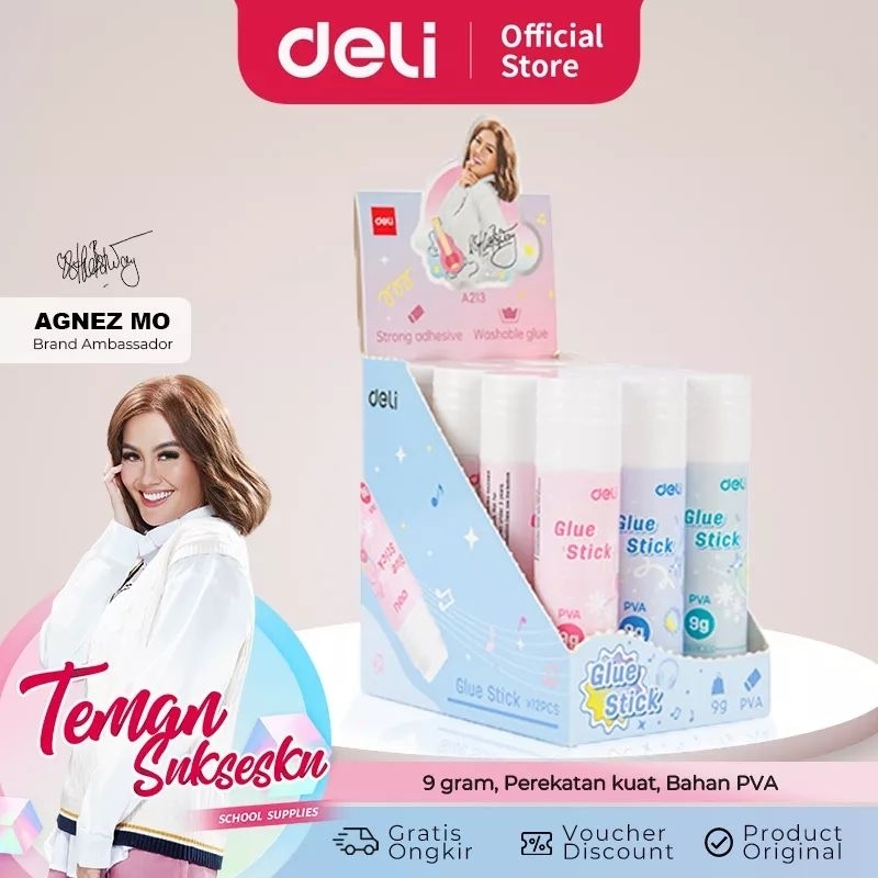 

DELI X AGNEZ MO Deli PVA Glue Stick/ Lem Stik 9g Perekatan Kuat CA213