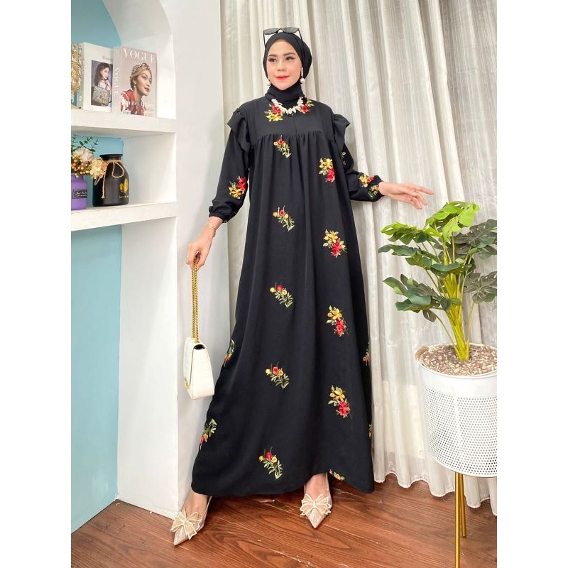 [ BISA COD ] GAMIS LENGAN PANJANG CRINCLE POMPOM / GAMIS KRINGKEL POM-POM PREMIUM MOTIF TIMBUL / BAJU MUSLIM TERBARU / GAMIS VIRAL