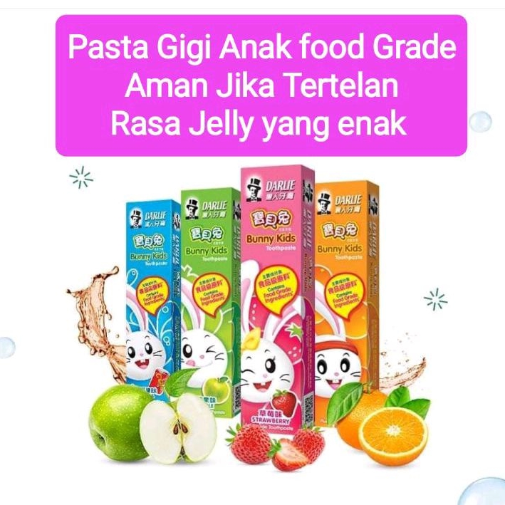 DARLIE Bunny Kids Pasta Gigi Anak Buah Apple / Orange / Strawberry 40g