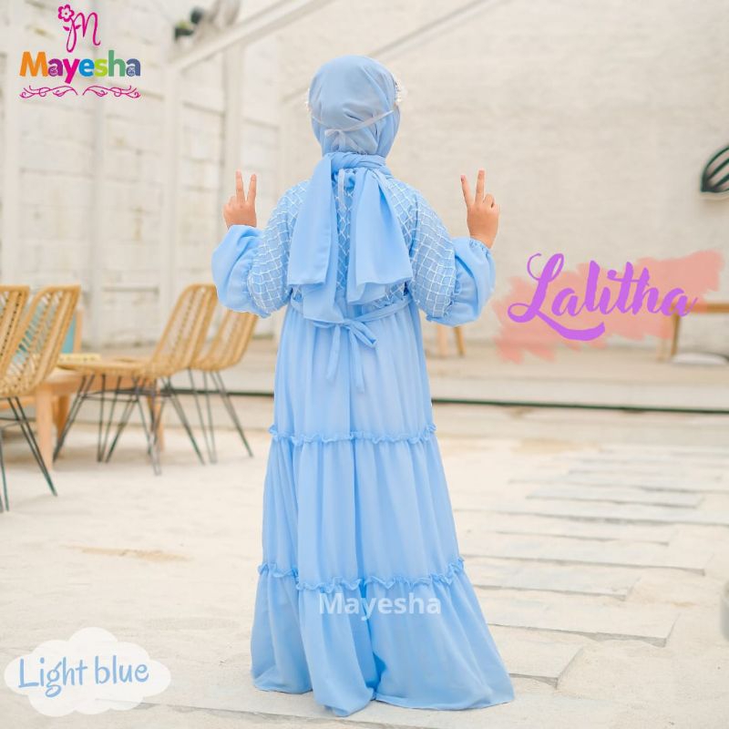 [4-9 TAHUN] READY STOCK !! GAMIS LEBARAN ANAK SET HIJAB PASHMINA LALITHA 4-9 TAHUN ORIGINAL BY MAYESHA / BAJU GAMIS LEBARAN HARI RAYA ANAK PREMIUM GAMIS PRINCESS TUTU BRUKAT