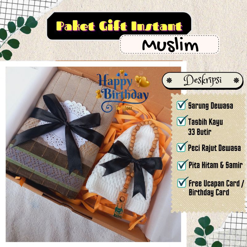 (Paket Sarung) Paket Kado Full Set Alat Sholat Giftbox Ulang Tahun Cowo Hampers Sarung Premium Sajadah Travel Peci Rajut Dewasa Tasbih Kayu 33butir Tasbih Digital Counter