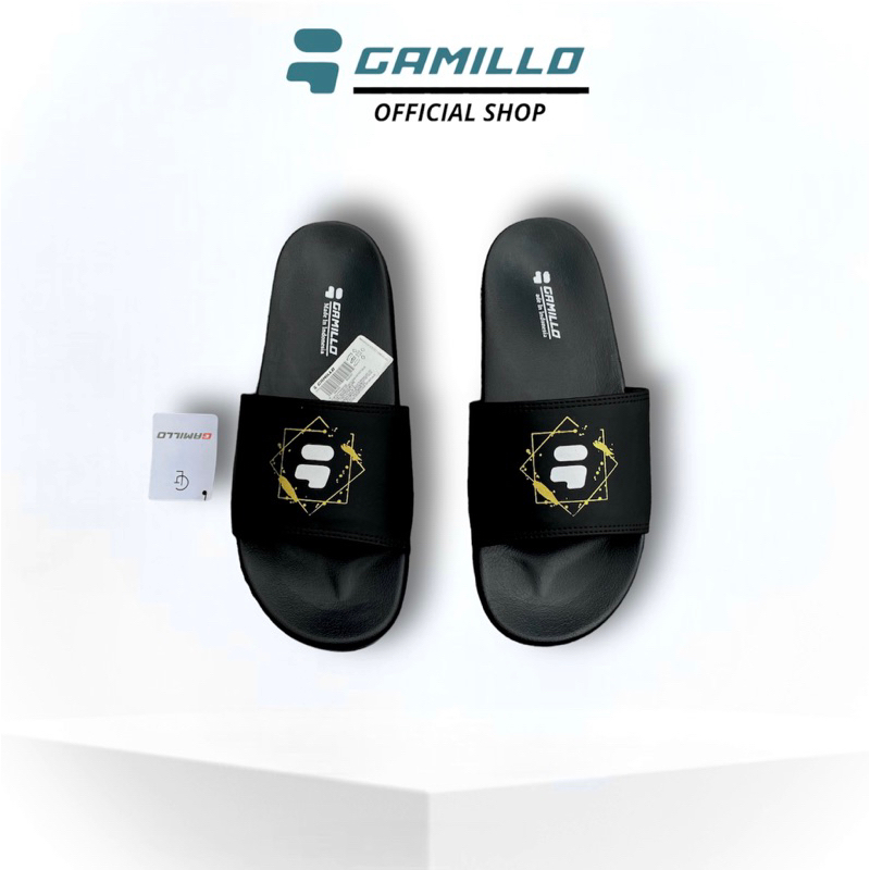 Sandal Slide Slip Slippers Pria Kualitas Premium  Official - Sandal Slide Black SWH PL 01