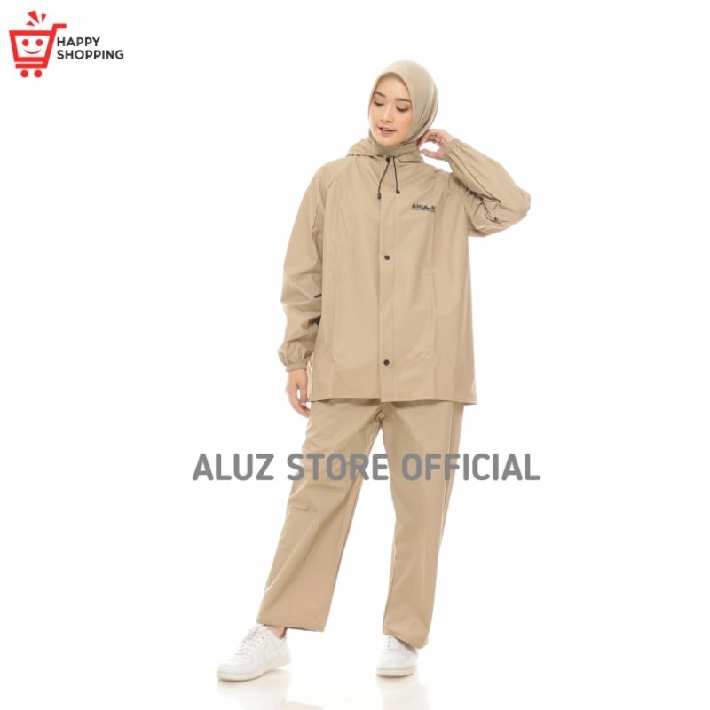 JAS HUJAN, RAINCOAT Pria Wanita ANTI REMBES By AKULA Best Quality Mocca